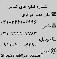راه های ارتباطی با شاپ صنعت